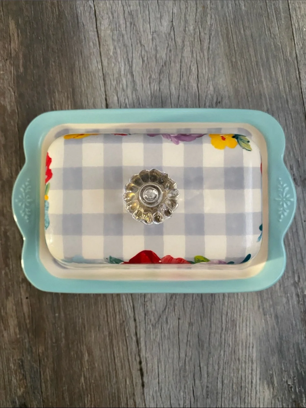 The Pioneer Women Sweet Romance Double Butter Dish Ceramic.